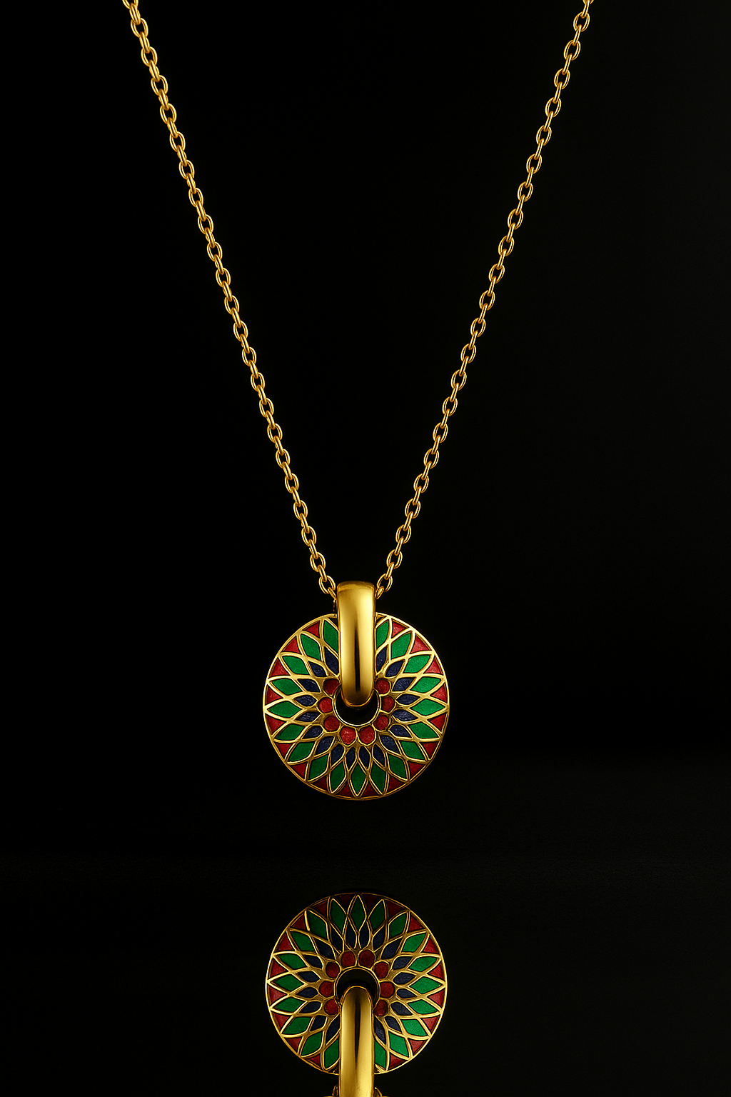 Royal Enamel Bloom Medallion Necklace