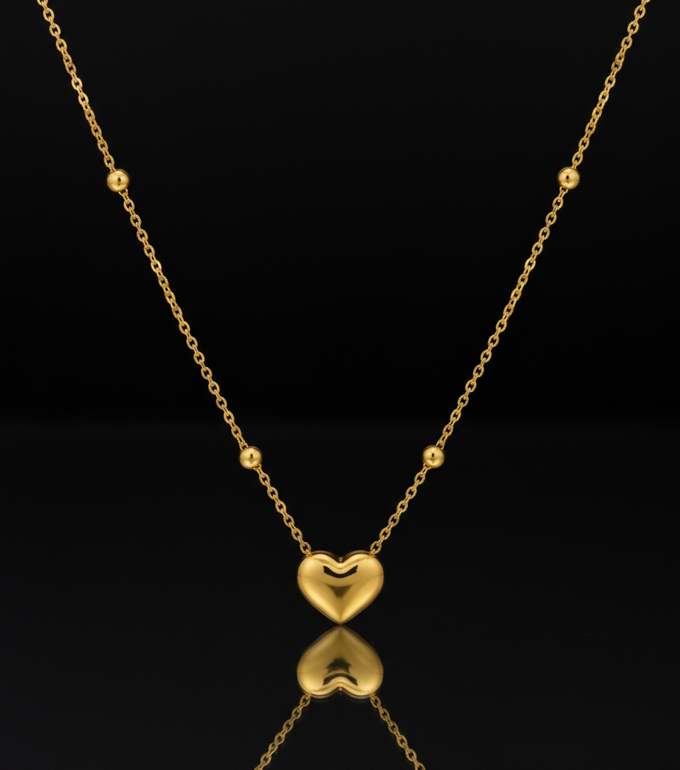 Minimalist Puffy Heart Satellite Chain