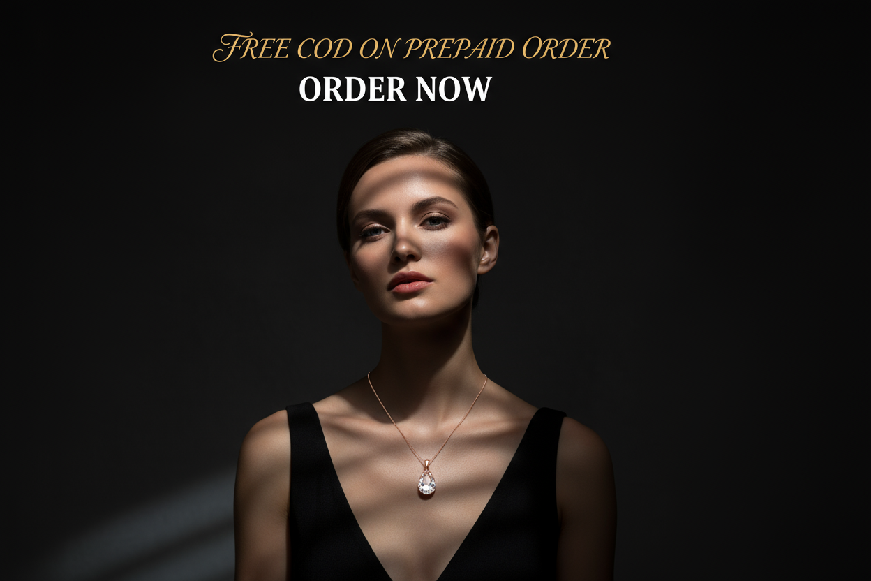 Make the model wear simple teardrop pendant